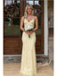 Elegant Lace Spaghetti Straps Sleeveless Mermaid Floor Length Prom Dress, PD4087