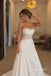 Strapless Corset Satin Mermaid Wedding Dress, Sheer Lace Back Draped Bridal Gown, WD3148