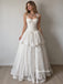 Halter Sweetheart Bow Floral Lace Wedding Dress, Tiered Ball Gown Bridal Gown, WD3153