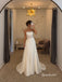 Strapless Corset Satin Mermaid Wedding Dress, Sheer Lace Back Draped Bridal Gown, WD3148