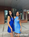 Mismatched Blue Soft Satin Sleeveless Mini Dresses/ Homecoming Dresses, PD3623