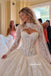 High Neck Cutout Long Sleeve Lace Wedding Dress, Voluminous Ball Gown Bridal Gown, WD3155