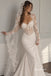 Sweetheart Sheer Corset Lace Mermaid Wedding Dress, Long Lace Sleeve Bridal Gown, WD3149