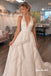 Halter Deep V Lace A Line Wedding Dress, Open Back Bridal Gown, WD3157