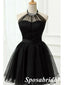 Sexy Back Tulle And Satin Halter Sleeveless A-Line Short Dresses/ Homecoming Dresses, PD3526