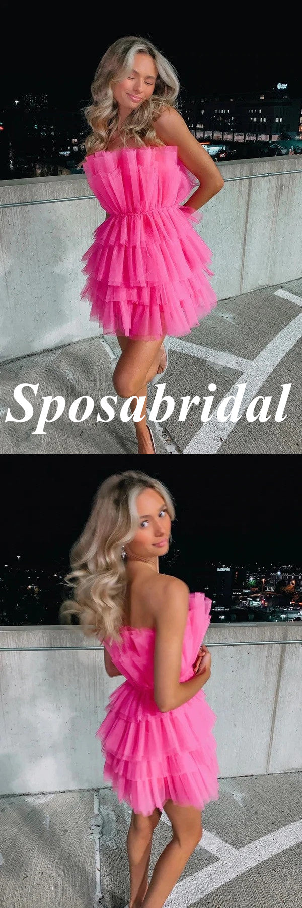 Sexy Barbie PInk Tulle Sweetheart A-Line Mini Dresses/ Homecoming Dres SposaBridal Sexy Barbie PInk Tulle Sweetheart A-Line Mini Dresses/ Homecoming Dres SposaBridal
