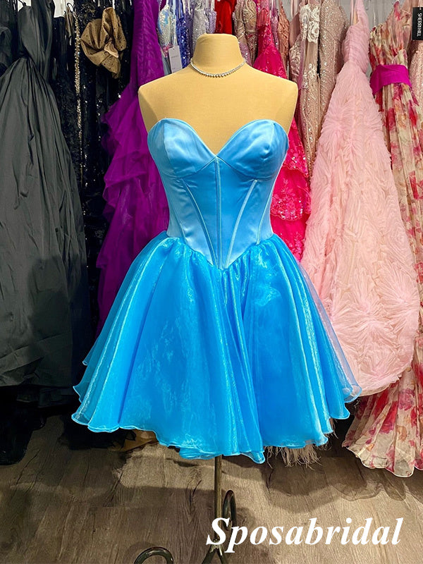 Sexy Satin Sweetheart Sleeveless A-Line Mini Dresses/ Homecoming Dress SposaBridal Sexy Satin Sweetheart Sleeveless A-Line Mini Dresses/ Homecoming Dress SposaBridal