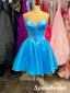 Sexy Satin Sweetheart Sleeveless A-Line Mini Dresses/ Homecoming Dresses, PD3634