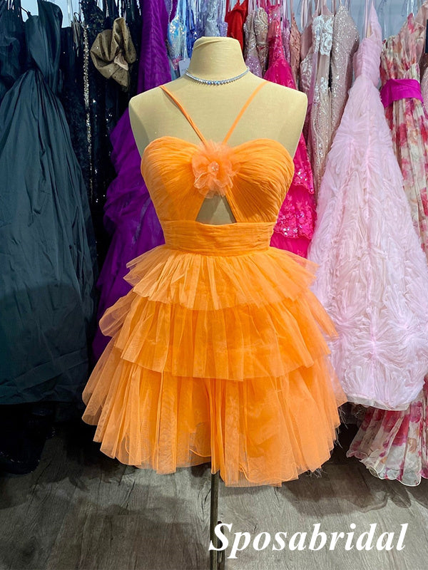 Sexy Orange Tulle Halter Sleeveless A-Line Mini Dresses/ Homecoming Dr SposaBridal Sexy Orange Tulle Halter Sleeveless A-Line Mini Dresses/ Homecoming Dr SposaBridal