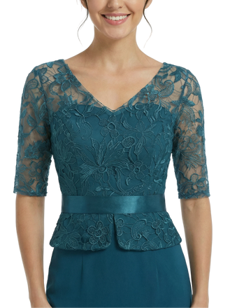 Elegant Chiffon Half Sleeves Floor-Length Sheath Maxi Mother Of The Bride Dresses, SFM004