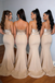 Sexy Spaghetti Straps Sleeveless Floor-Length Mermaid Crepe Maxi Mermaid Bridesmaid Dresses, BD3408