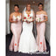 Mismatched Sexy Blushing Pink Soft Satin Sleeveless Mermaid Floor Length Bridesmaid Dresses, BD3331