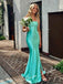 Sexy Soft Satin Spaghetti Straps Sleeveless Side Slit Mermaid Floor Length Prom Dress, PD4079