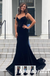 Sexy Spaghetti Straps V-Neck Sleeveless Mermaid Maxi Prom Dress, PD4023