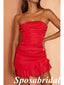Sexy Red Soft Satin Sweetheart mermaid Mini Dresses/ Homecoming Dresses, PD3567