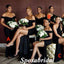 Mismatched Black Soft Satin Sleeveless Mermaid Floor Length Bridesmaid Dresses With Split, BD3348