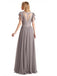 Elegant Chiffon Flutter Sleeves Floor-Length A-Line Maxi Mother Of The Bride Dresses, SFM002