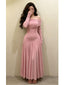 Pink Off Shoulder Long Sleeve Embroidered Prom Dress | Elegant Formal Evening Gown, PD4231
