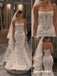 Strapless Lace Corset Mermaid Wedding Dress, Full Lace Fit and Flare Bridal Gown, WD3145