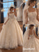 Square Neck Lace Corset Ballgown Wedding Dress, Thick Strap Allover Lace Bridal Gown, WD3146