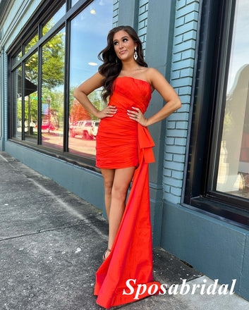 Sexy Sweetheart Sleeveless Sheath Mini Dresses/ Homecoming Dresses With Trail, PD3608