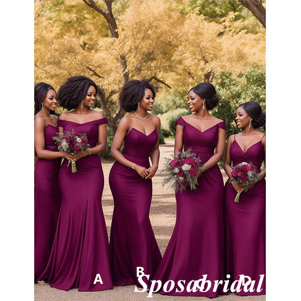 Sexy Mismatched FDY Fabric Mermaid Floor Length Bridesmaid Dresses, BD SposaBridal Sexy Mismatched FDY Fabric Mermaid Floor Length Bridesmaid Dresses, BD SposaBridal