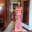 Elegant Soft Satin Bateau Spaghetti Straps Sleeveless Mermaid Floor Length Bridesmaid Dresses, BD3306