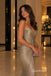 Champagne Sweetheart Soft Satin Evening Dress, Strapless Ruched Bodice Floor Length Mermaid Gown,PD4352