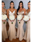 Sexy Spaghetti Straps Sleeveless Floor-Length Mermaid Crepe Maxi Mermaid Bridesmaid Dresses, BD3408