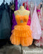 Sexy Orange Tulle Halter Sleeveless A-Line Mini Dresses/ Homecoming Dresses, PD3635