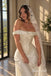 Off The Shoulder Short Sleeve Soft Satin Mermaid Wedding Dress, Lace Applique Corset Floor Length Bridal Gown,WD3139