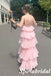 Elegant Chiffon Sleeveless Floor Length Open Back A-Line Maxi Prom Dress, PD4021