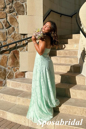 Sexy Sweetheart Sleeveless Side Slit A-Line Maxi Prom Dress, PD4038