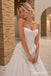 Strapless Sweetheart Tulle Wedding Dress, Lace Applique Corset Tiered Ruffle A-Line Bridal Gown,WD3140