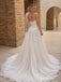 Strapless Sweetheart Tulle Wedding Dress, Lace Applique Corset Tiered Ruffle A-Line Bridal Gown,WD3140