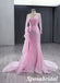 Elegant Candy-Pink Long Sleeves Beading Mermaid Long Prom Dress Formal PD3993