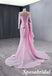 Elegant Candy-Pink Long Sleeves Beading Mermaid Long Prom Dress Formal PD3993