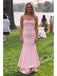 Sweet Crepe Spaghetti Straps Mermaid Floor Length Prom Dress, PD4094