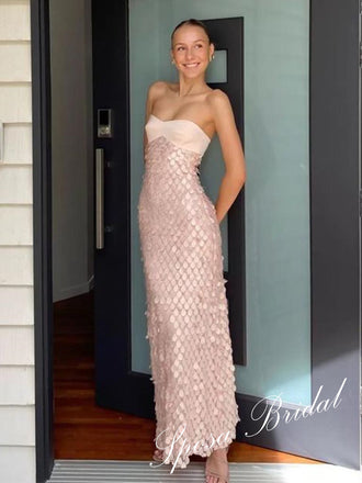 Sexy Shiny Sequin Sweetheart Sleeveless Sheath Prom Dress, PD4071