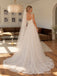 Square Neck Tulle Wedding Dress, Lace Applique Corset Bow Front A-Line Bridal Gown,WD3141
