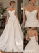 Strapless Backless Tulle Wedding Dress, Lace Applique Corset Ruffle A-Line Bridal Gown,WD3142