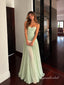 Strapless Sage Green Ruched Tulle A-Line Evening Dress, Sweetheart Neck Flowy Prom Gown, PD4359