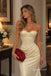 Strapless Cream Corset Satin Mermaid Evening Dress, Sweetheart Draped Formal Prom Gown, PD4361