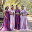 Mismatched Soft Satin A-Line Floor Length Bridesmaid Dresses, BD3316