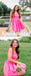 Sexy Hot Pink Spaghetti Straps Sleeveless A-Line Mini Dresses/ Homecoming Dresses, PD3600