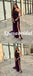 Elegant One Shoulder Long Sleeve Side Slit Mermaid Long Prom Dresses, PD3794