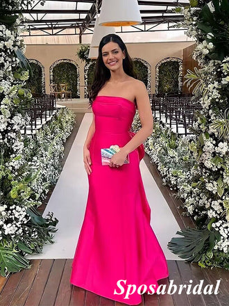 Sexy Satin Sweetheart Sleeveless Mermaid Long Prom Dresses, PD3875