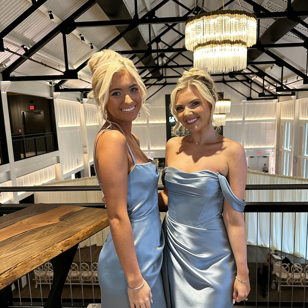 Chic Mismatched Dusty Blue Soft Satin Mermaid Bridesmaid Dresses | Wedding Guest Attire, BD3448