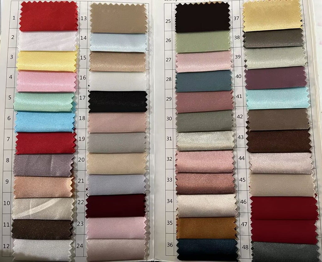 Shiny Spandex Satin Color Fabric Swatches