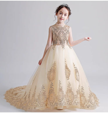 Little Wedding Guest Cap Sleeves Tulle Unique A-Line Flower Girl Dresses, FG1458